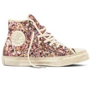 Converse High Tops Pink Sequins 8